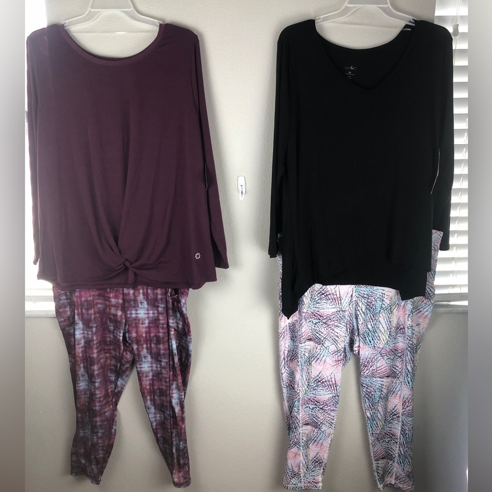 2 tops & 2 capris women’s 3X NEW